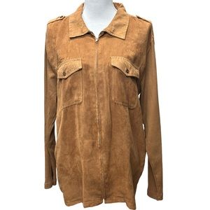 Scandia Woods Faux Suede Shirt / Light Barn Jacket Chestnut Brown Women's Size M
